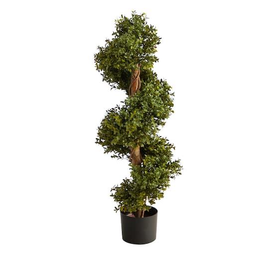 3ft. Potted UV Resistant Spiral Boxwood Topiary Tree